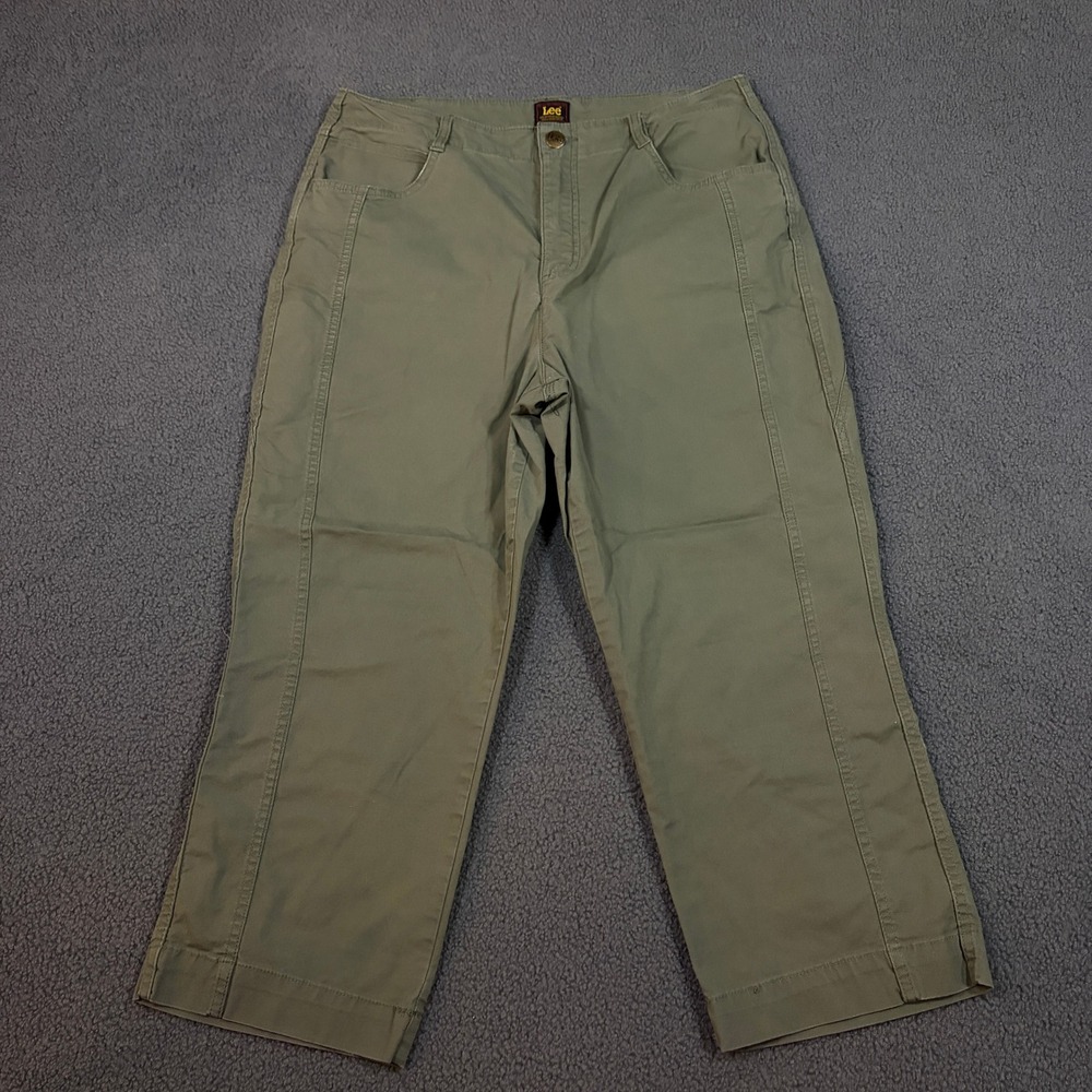 Lee Pants Womens 14 Green Straight Leg Utility Gorpcore Stretch Cotton 112366444